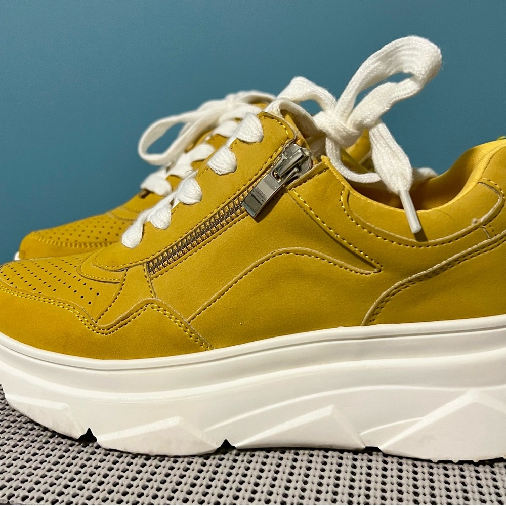 Call It Spring Yellow Sneakers with White Details
